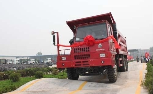 70 टन ZZ5707S3640AJ HOWO मैनुअल ट्रांसमिशन प्रकार के साथ खनन डंप ट्रक