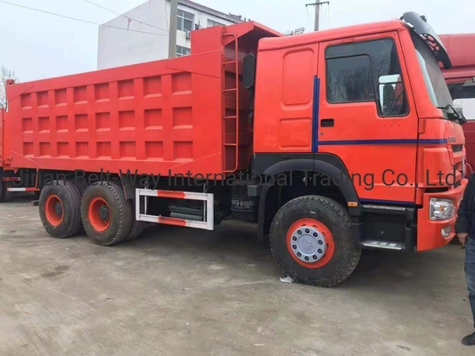 6-सिलेंडर इंजन 375HP भारी शुल्क डंप डम्पर टिमपर HOWO ट्रक निर्माण मशीनरी