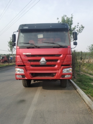 मैनुअल ट्रांसमिशन इस्तेमाल किया HOWO डंप ट्रक 10 पहिया 30 टन भारी शुल्क खनन वाहन